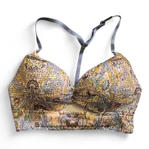 Victoria's Secret paisley lace keyhole pushup longline bralette bra